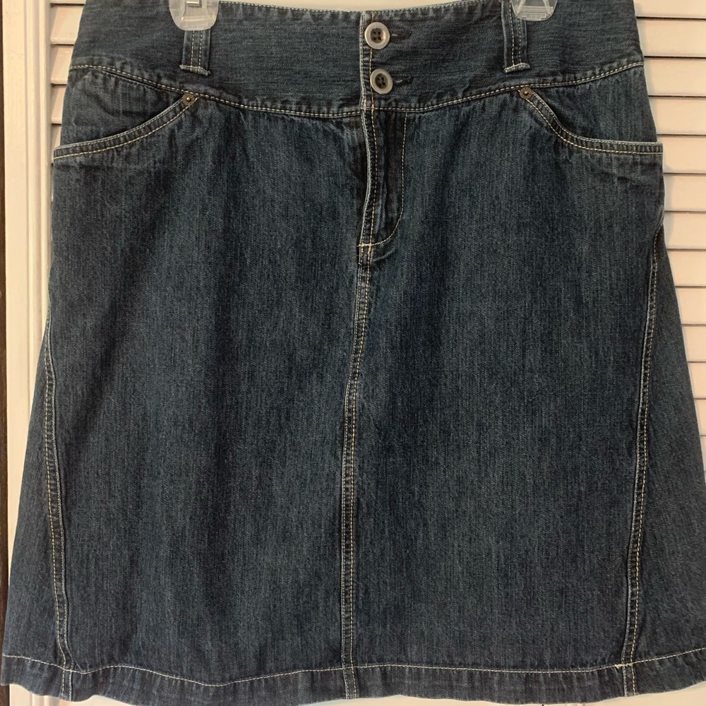 Eddie Bauer Dark Blue A-Line Denim Skirt Size 14